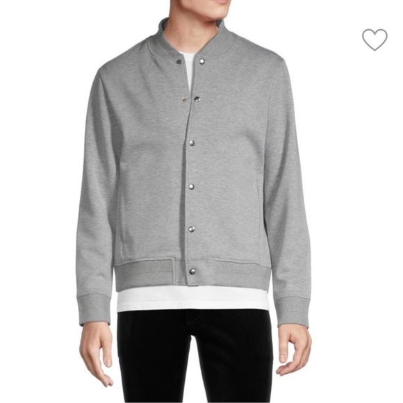 VINCE Men’s Knit Bomber Jacket Grey Gray Size Large As Seen On Freddie Benson - Picture 1 of 16